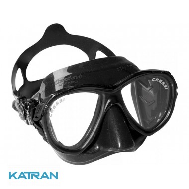 Маска Cressi Sub Eyes Evolution Crystal; чорний силікон, чорна рамка