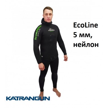 Гідрокостюм для підводного полювання в теплій воді Scorpena EcoLine 5 мм, нейлон