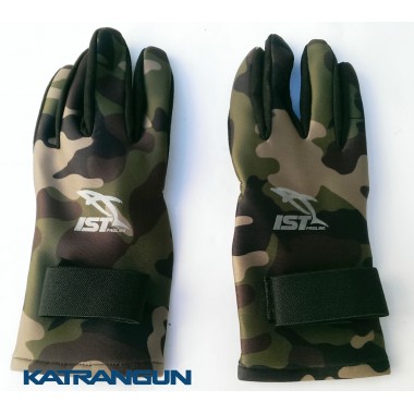 Неопреновие рукавички для підводного полювання IST Green Camo Amara 2 мм