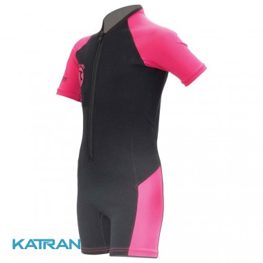 Детский гидрокостюм для бассейна Cressi Sub Little Shark 2 мм; черно-розовый