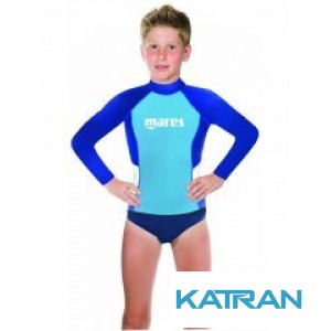 Детский рашгард для плавания Mares Rash Guard Boy Junior, длинный рукав, для мальчика