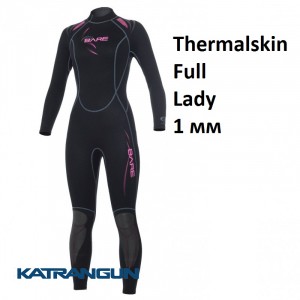 Гидрокостюм женский для серфинга Bare Thermalskin Full Lady 1 мм